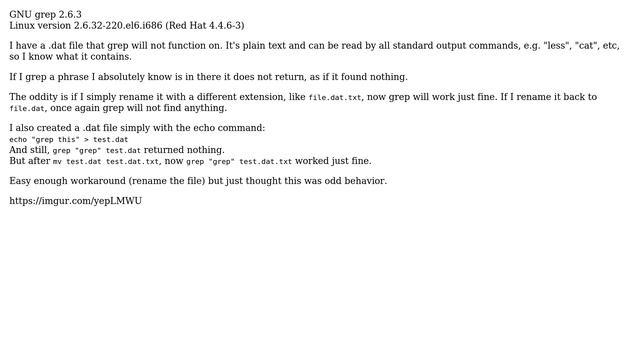 Unix & Linux: grep cares about .dat extension? смотреть онлайн