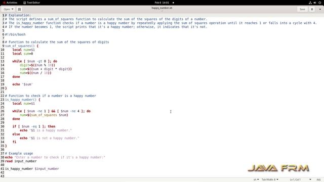 How to check Happy number or not using linux shell script - bash script examples in RHEL 9 смотреть онлайн