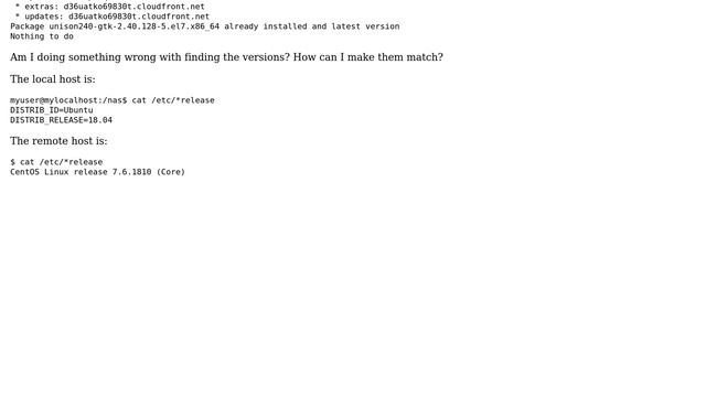 Unix & Linux: How do I run unison between Ubuntu and CentOS 7? смотреть онлайн