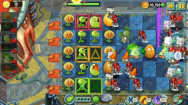 PLANTS VS ZOMBIES 2 It's About Time - Gameplay Walkthrough Part 45 - Far Future iOS/Android смотреть онлайн