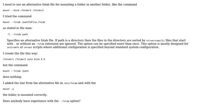 Unix & Linux: Mounting using alternate fstab file смотреть онлайн