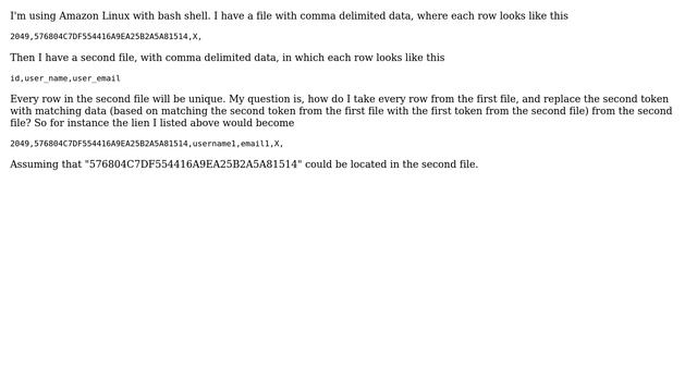Unix & Linux: How do I replace tokens from one file with data from another? смотреть онлайн