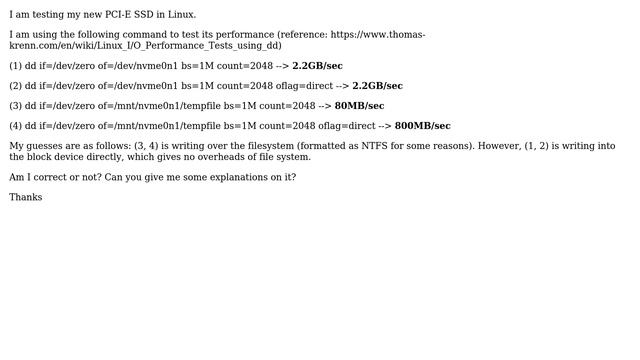 Unix & Linux: Performance differences when writing into /dev/sda and into /mnt/sda/tempfile смотреть онлайн