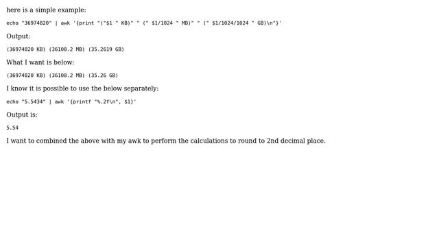 Unix & Linux: Round 2nd decimal place when performing calculation within awk смотреть онлайн