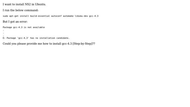Ubuntu: How to install gcc-4.3 for NS2? смотреть онлайн