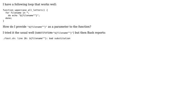 Unix & Linux: Providing Bash substitution as a function argument смотреть онлайн