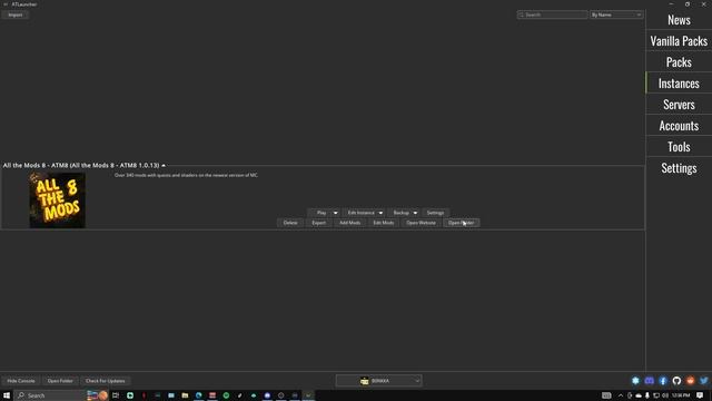 Minecraft ATlauncher adding mods. смотреть онлайн