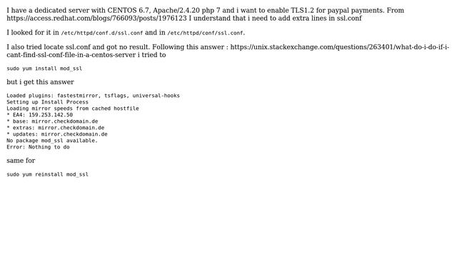 Unix & Linux: I cannnot find ssl.conf for TLS1.2 install (2 Solutions!!) смотреть онлайн