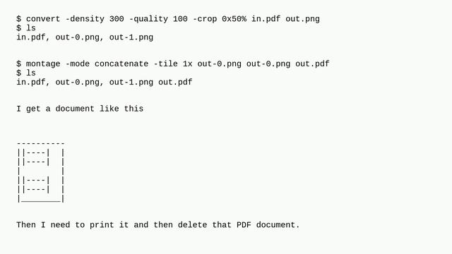 Unix: Editing PDF files from a list, from half a page to get a whole page from that one half смотреть онлайн