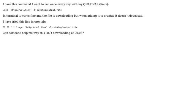 wget doesn t run in crontab in linux? смотреть онлайн