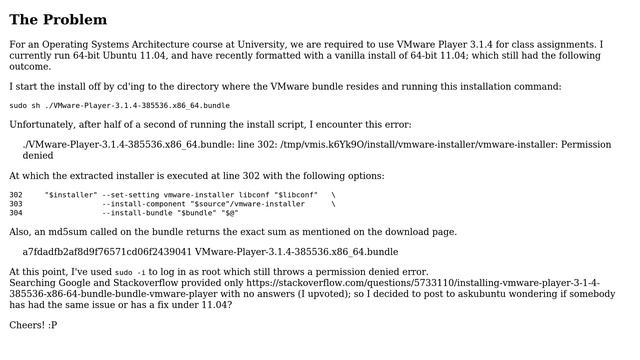 "Line 302 Permission Denied" error while installing VMware Player смотреть онлайн