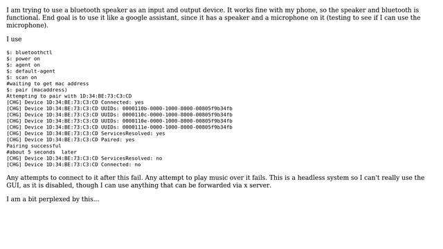Raspberry Pi: Pairing a bluetooth speaker and playing music via the cli смотреть онлайн