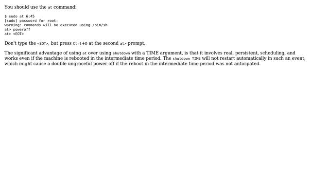 Unix & Linux: How can I shutdown a RHEL server at 06:45 tomorrow morning? (3 Solutions!!) смотреть онлайн