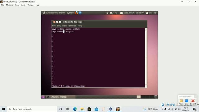 mempraktekan hotkey yang dapat di gunakan pada Vi text editor di Linux смотреть онлайн
