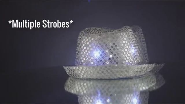 SILVER Flashing LED Lighted Sequin Fedora Hats from BLINKEEZ.com смотреть онлайн