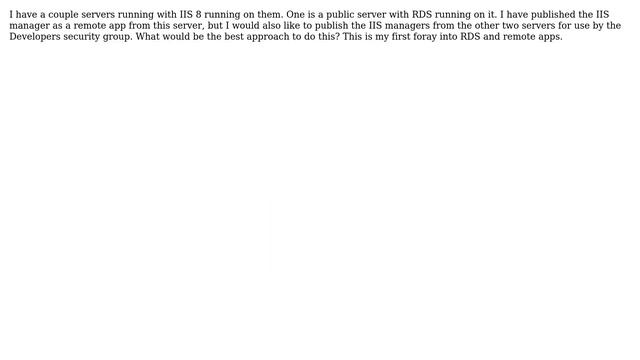 Publish RemoteApp of IIS manager from multiple servers смотреть онлайн