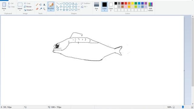 How to draw a fish in windows paint смотреть онлайн