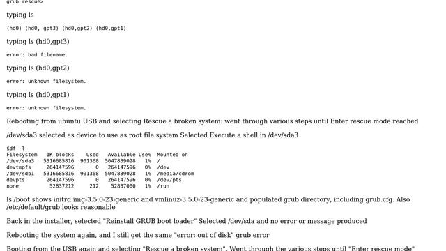 Ubuntu: grub error: out of disk when booting 12.04 server with hardware RAID5 and gpt смотреть онлайн