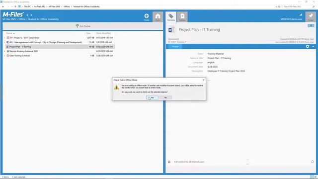 Offline mode in M-Files | Use M-Files without a network connection | Training Solutions смотреть онлайн