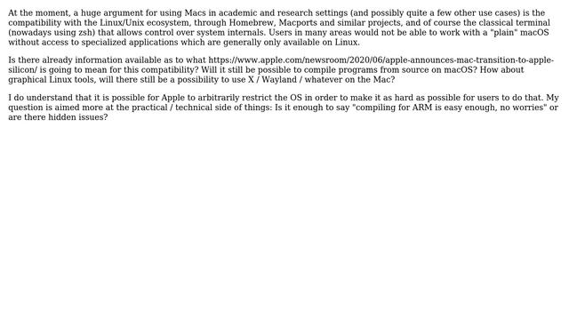 How will Apple's switch to ARM (Apple Silicon) affect compatibility with Linux / Unix tools and... смотреть онлайн