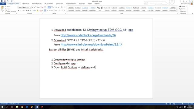 Add SFML 2.3.1 into Codeblocks 13.12 смотреть онлайн