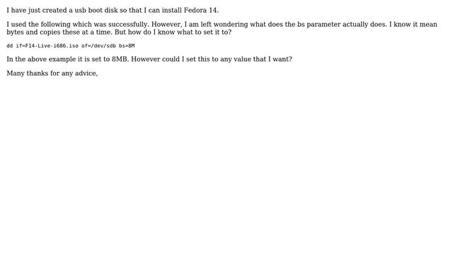 What number of bytes should I set the bs to in the dd command? смотреть онлайн
