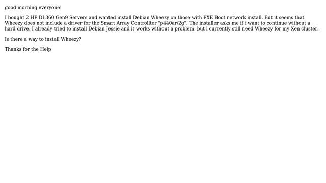 Debian Wheezy drivers for HP ProLiant DL360 Gen9 RAID controller смотреть онлайн