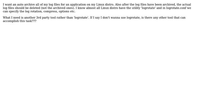 3rd party tool for log rotation in Linux? смотреть онлайн