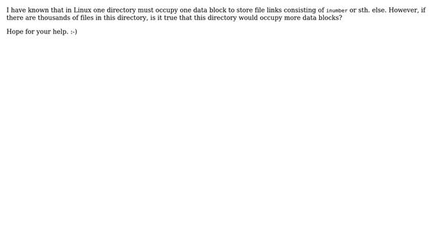 Unix & Linux: Is it possible that size of directory exceed one block size? смотреть онлайн
