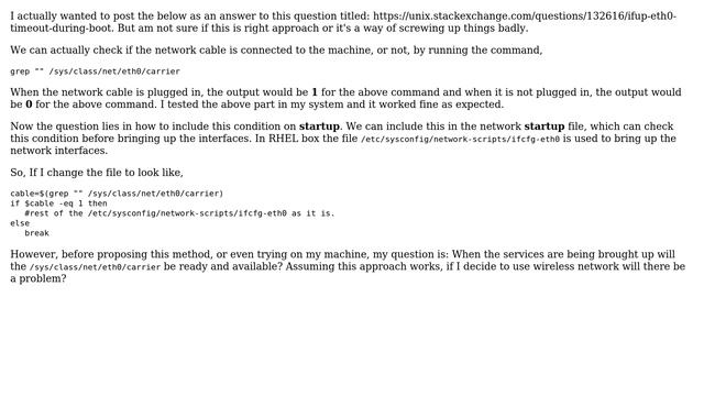 Unix & Linux: Check for plugged in network cable on startup смотреть онлайн