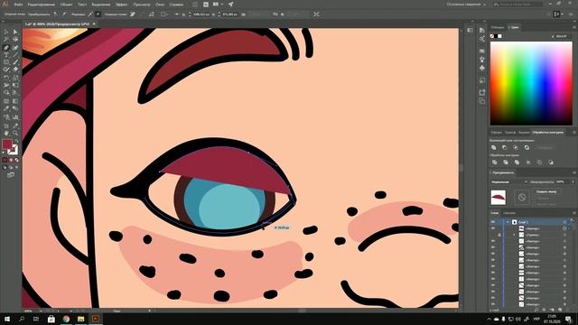 Девушка в Adobe Illusrator (быстрый рисунок) / Girl in AI (quick draw)