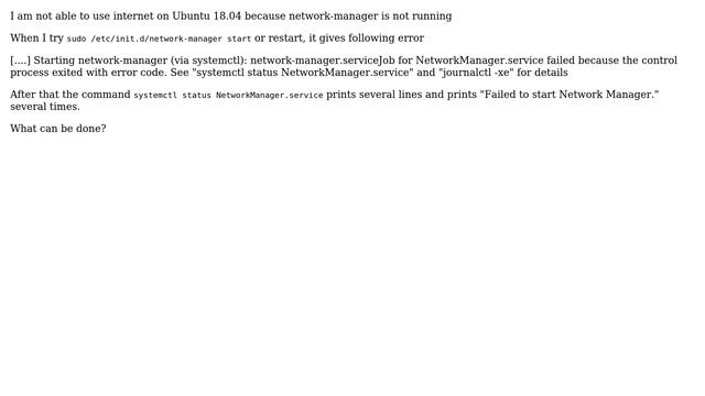 Ubuntu 18.04 network-manager not working смотреть онлайн