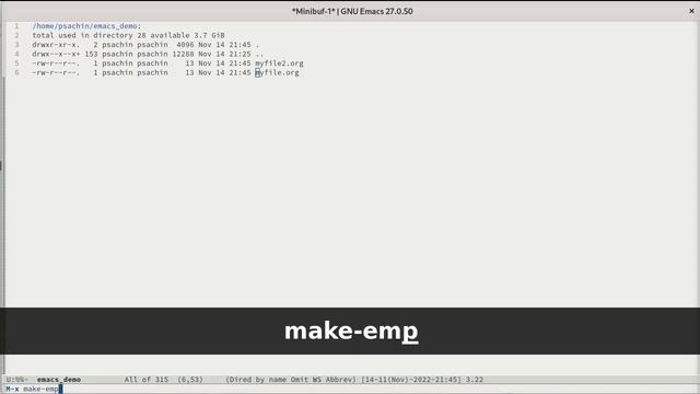 GNU Emacs: Create file using make-empty-file function смотреть онлайн