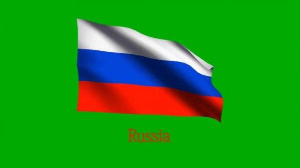 Россия Флаг Текст Анимированный Зеленый Экран Russia Flag Text Animated Green Screen