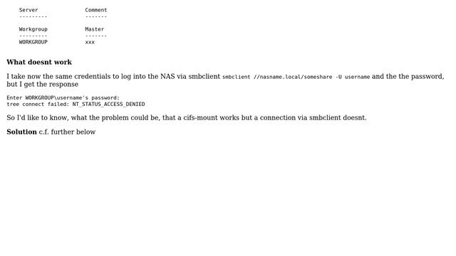 Unix & Linux: Cannot log in into samba share with smbclient but mount it via cifs смотреть онлайн