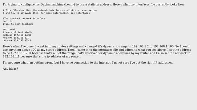DevOps & SysAdmins: interfaces/static IP problem - Debian (2 Solutions!!) смотреть онлайн