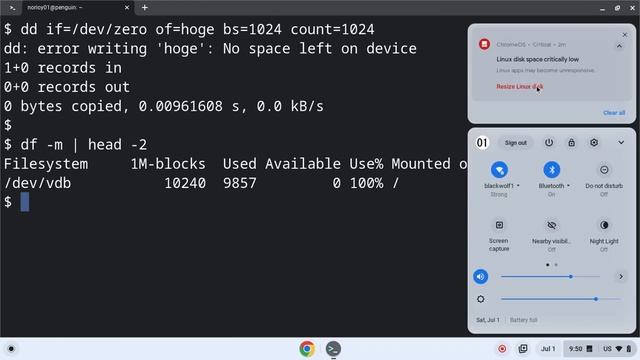 ChromebookのLinuxで"No space left on device"エラーが発生 смотреть онлайн