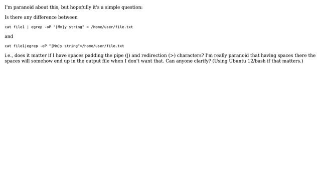 Unix & Linux: Output redirection and spaces смотреть онлайн