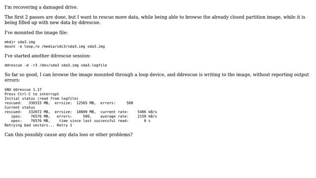 Can I mount read-only a partition image that is being written into by ddrescue? (2 Solutions!!) смотреть онлайн