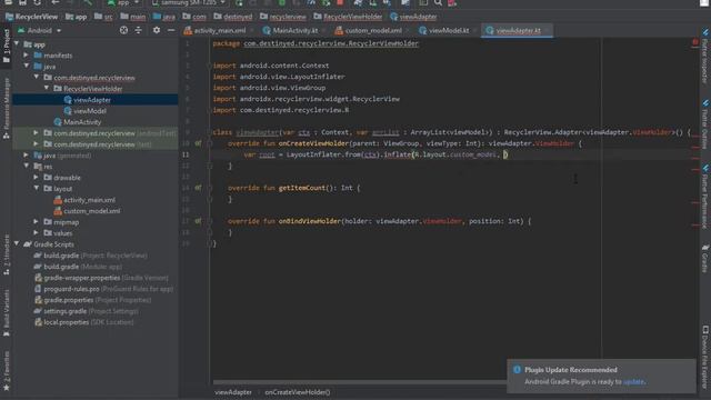 RecyclerView Example in Android Studio смотреть онлайн