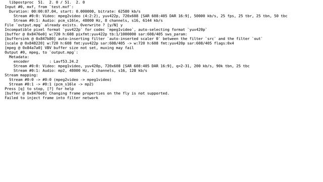 Converting from MXF to MPEG format with FFmpeg смотреть онлайн