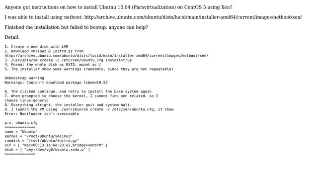 DevOps & SysAdmins: Install Ubuntu 10.04 (Paravirtualization) on CentOS 5 using Xen смотреть онлайн