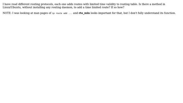 Unix & Linux: Adding a route with time-limited validity? смотреть онлайн