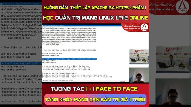 Hướng dẫn THIẾT LẬP APACHE 2.4 HTTPS PHẦN 1 - Học Online Linux LPI2 Tương tác 1-1 Face to Face смотреть онлайн