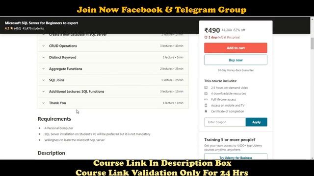 Udemy Free Paid Courses (Microsoft SQL | Artificial-intelligence | linux-mastery| )(02-August-2020 смотреть онлайн