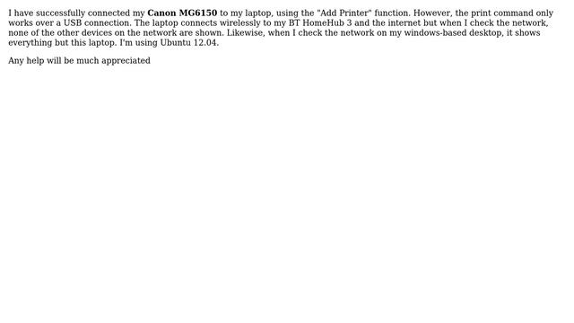 Ubuntu: How to print using wireless to a Canon MG6150? смотреть онлайн