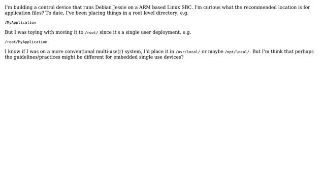 Unix & Linux: Where to place application files in embedded linux deployment? смотреть онлайн