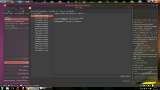 Linux/ voir l'historique des Apps installer et desinstaller par gestionnaire synaptic/ FR смотреть онлайн