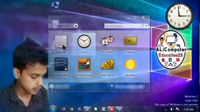 Windows 7 Show Desktop clock and calendar смотреть онлайн