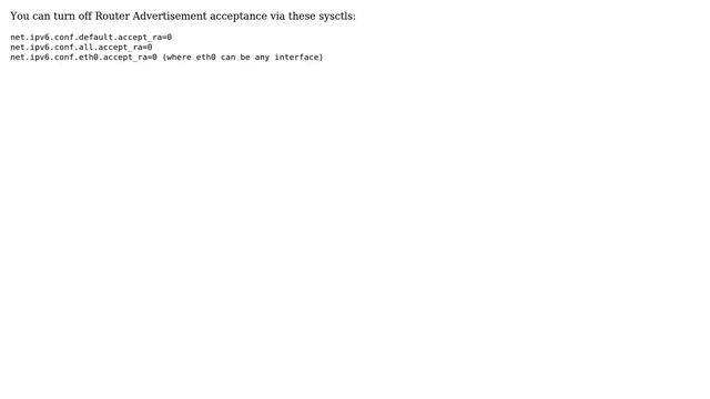 How can I switch off IPv6 ND RA transmissions in Linux? (3 Solutions!!) смотреть онлайн